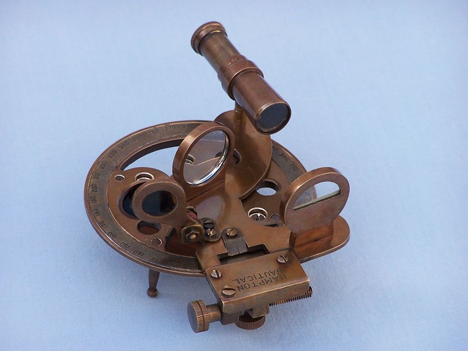 Buy Antique Brass Round Sextant With Rosewood Box 4in Model Ships