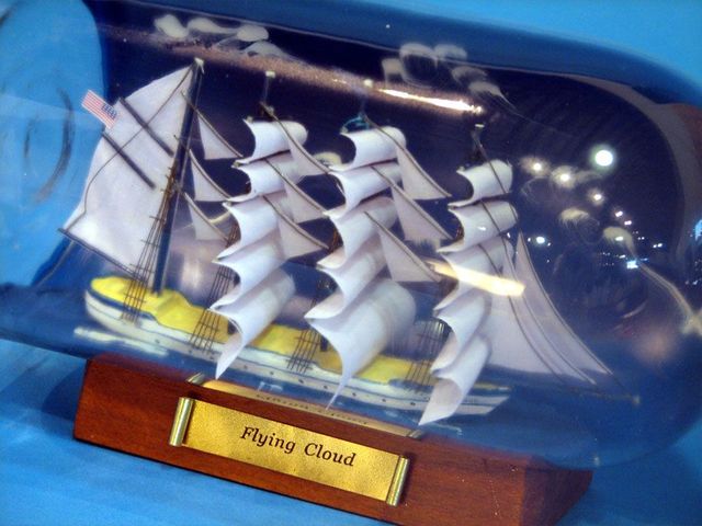 Flying Cloud Sky Model Ship in Glass Bottle 11 Decor  