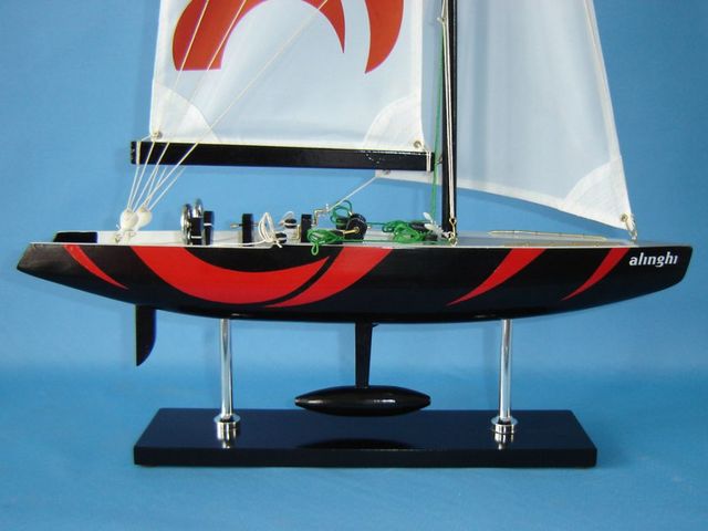 Alinghi 30 Wooden Sailboat Model Louis Vuitton Cup  