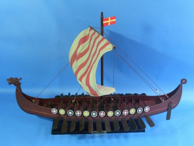 Drakkar Viking 24 Ship Model Boat Wood Burial Ship  