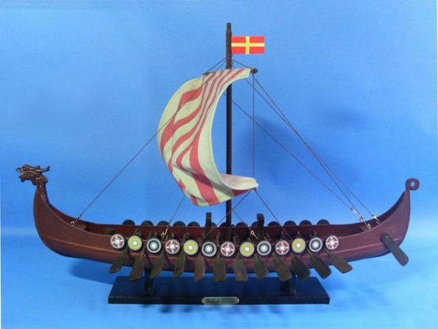 Drakkar Viking 24 Ship Model Boat Wood Burial Ship  