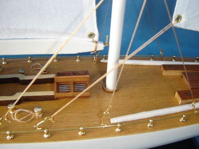 Sovereign 35 Model Wooden Sailboat Americas Cup  