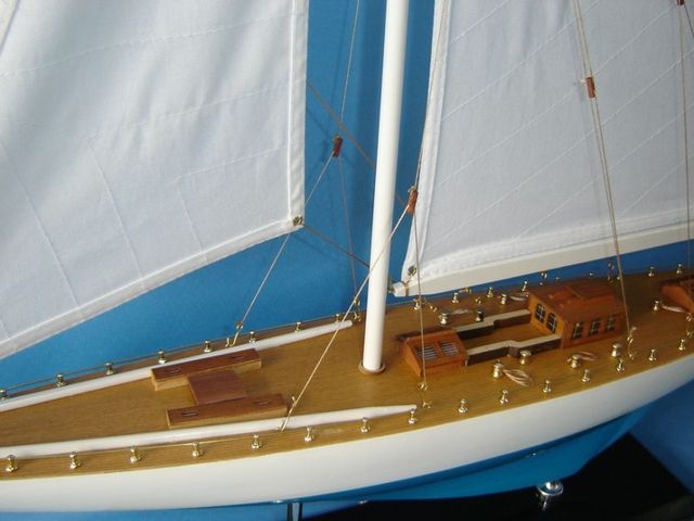 Sovereign 35 Model Wooden Sailboat Americas Cup  