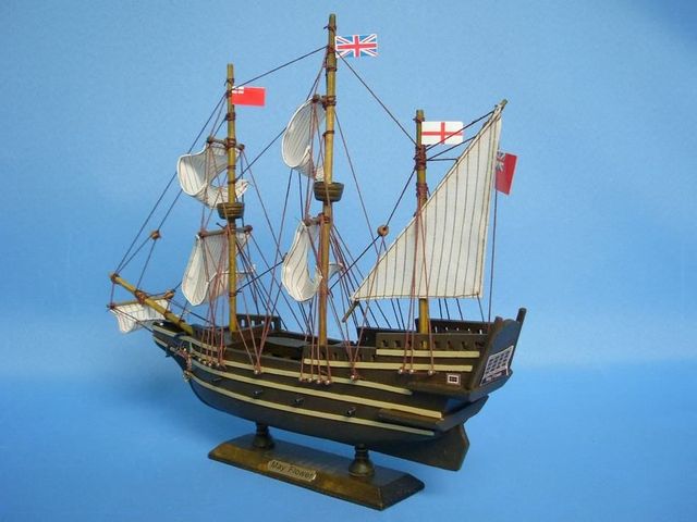 Mayflower 14 Model Ship Pilgrims Wooden Boat Replica  