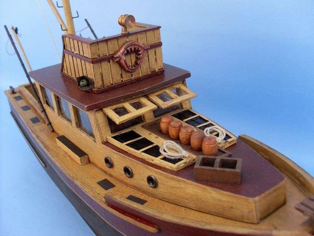 855 jaws orca wooden fishing boat19