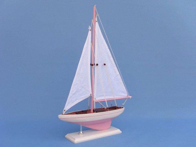 Pink Pacific Sailboat 17 Model Ship   Beach Decor  