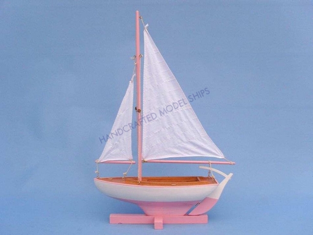 Pink Sunset Sailer 17 Ship Model Nautical Decor  