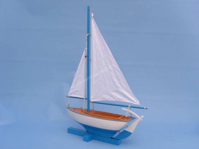 Teal SS Sailboat 17   Nautical Table Centerpiece  