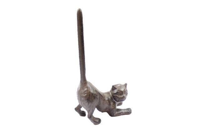 Cast Iron Cat Paper Towel Holder 10in - Hampton Iron Works