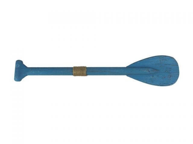 Wooden Rustic Light Blue Decorative Rowing Boat Paddle With Hooks