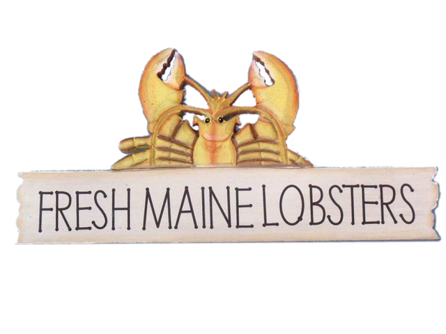 Buy Wooden Fresh Maine Lobster Sign 17in - Model Ships