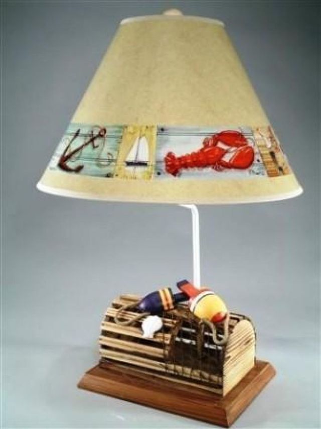 Buy Lobster Trap Eletric Lamp with Brent Shade 28in Nautical Decor