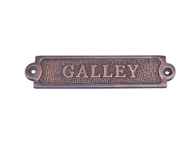 Antique Copper Galley Sign 6in - Hampton Iron Works