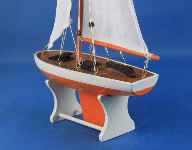 Wooden It Floats 12" - Orange Floating Sailboat Model - Model Ship 842010108884 | eBay