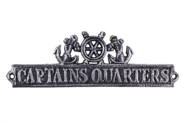 Wholesale Antique Brass Captain's Quarters Sign 9in - Nautical Decor