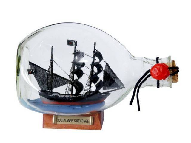 Handcrafted Decor HMS Victory Model Ship in a Glass Bottle- 11 in. 