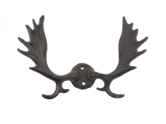 Wholesale Cast Iron Moose Antlers Decorative Metal Wall Hooks 9in