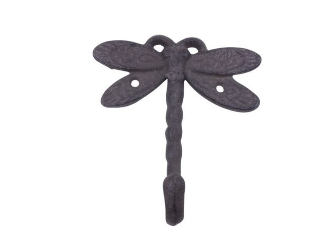 Wholesale Cast Iron Dragonfly Decorative Metal Wall Hook 5in - Hampton  Nautical