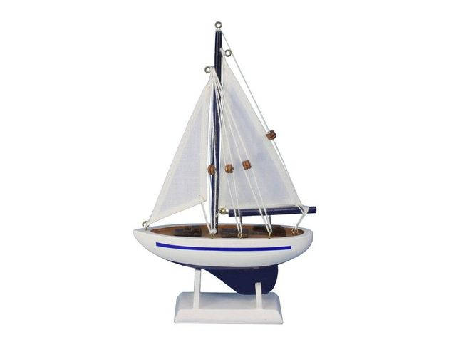 Wooden Blue Pacific Sailer Model Sailboat Decoration 9 Model