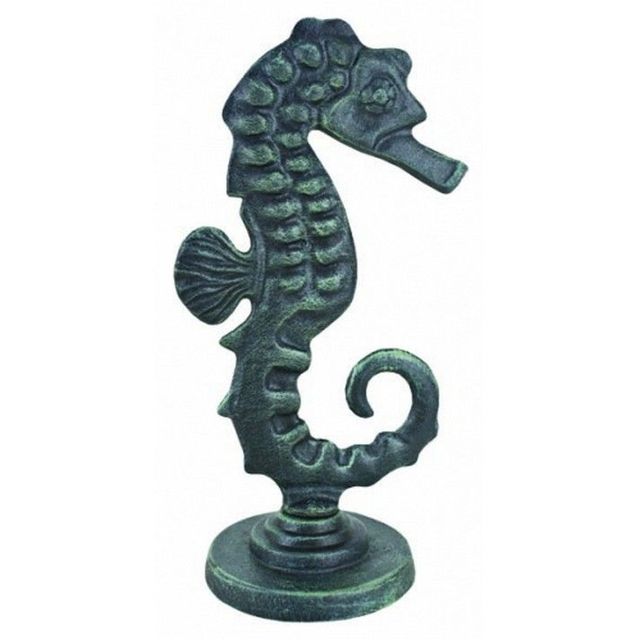 Buy Rustic Cast Iron Seahorse on Base 12in - Nautical Decor