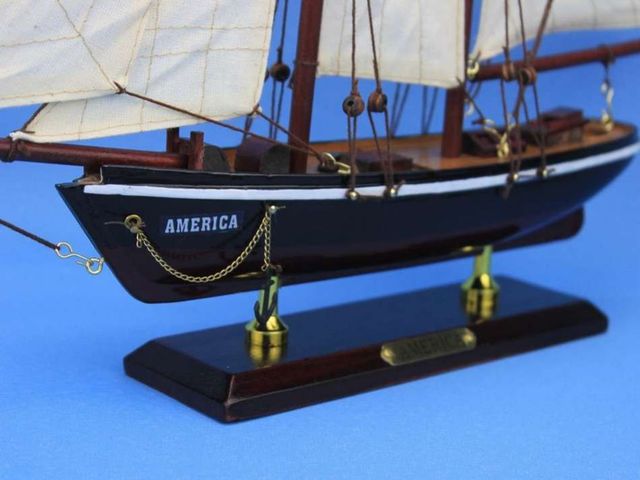 America 16 Model Sailboat Wooden Ship NEW  