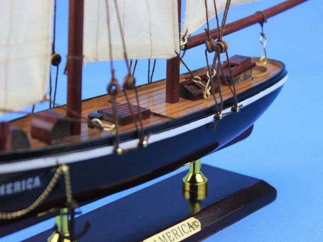 America 16 Model Sailboat Wooden Ship NEW  