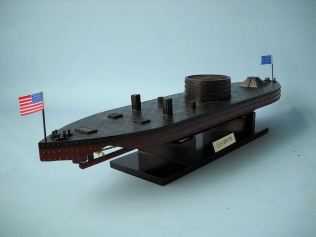   USS Monitor model warships Metal nameplate included for display