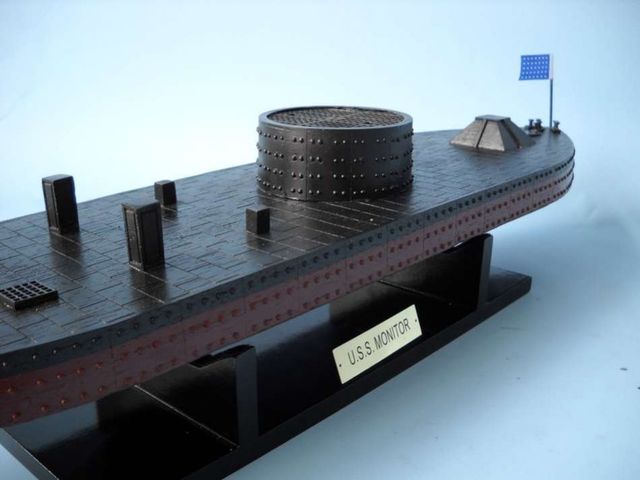   USS Monitor model warships Metal nameplate included for display