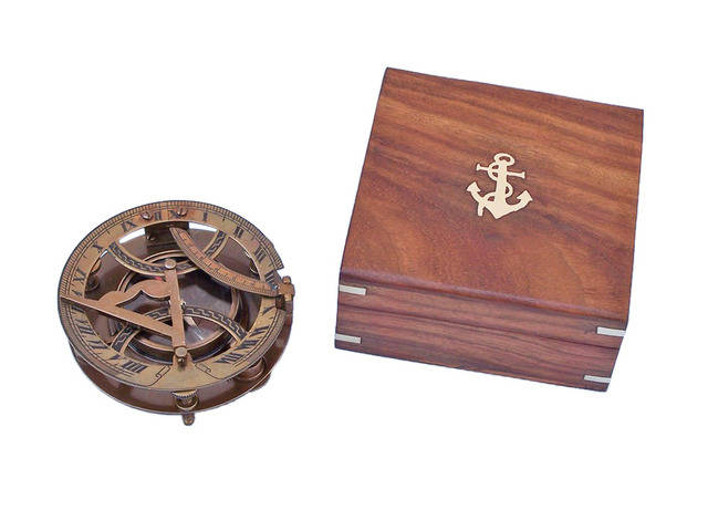 Antique Brass Sundial Compass - Buy Nautical Compasses online SALE.