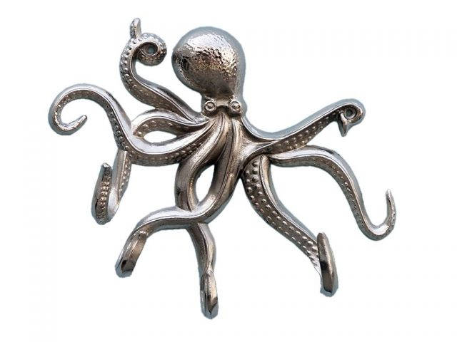 Wholesale Antique Brass Octopus with Tentacle Hooks 11in - Hampton