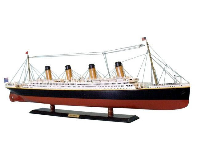 23" RMS Titanic Ocean Liner Wooden Model White Star Line Cruise Ship ...