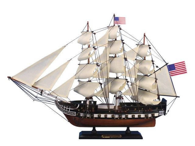 buy wooden uss constitution tall model ship 24in - model ships