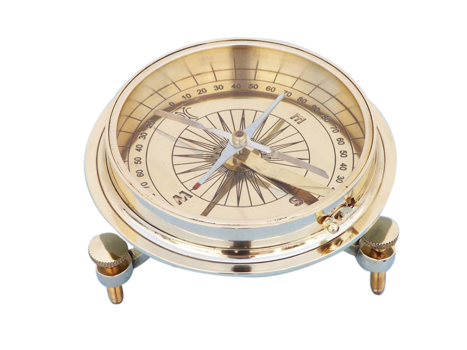 Buy Solid Brass Desktop Compass 5 Inch - Nautical Home Decor - Marine