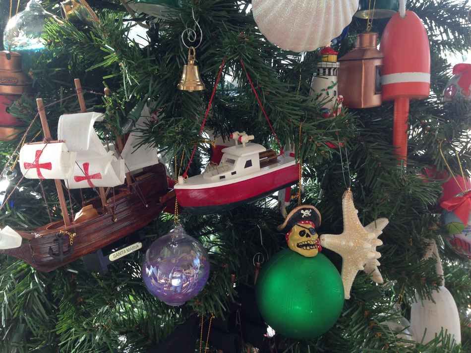 Buy Red Wooden Lobster Boat Christmas Tree Ornament - Model Ships