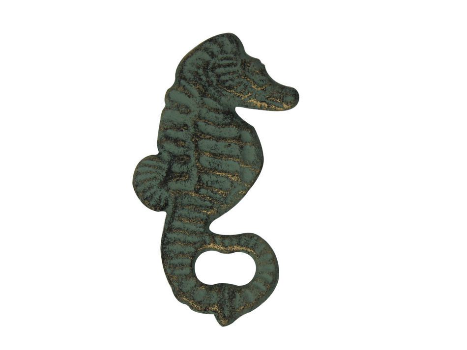 Buy Antique Seaworn Bronze Cast Iron Seahorse Bottle Opener 5in ...