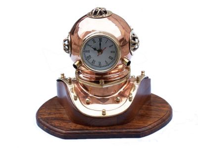 Copper Divers Helmet Clock 12   Diving Helmets  