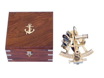   hampton nautical special solid brass 4 inch sextant has a slow motion