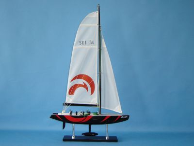   model ship kit attach sails and the alinghi model yacht is ready for
