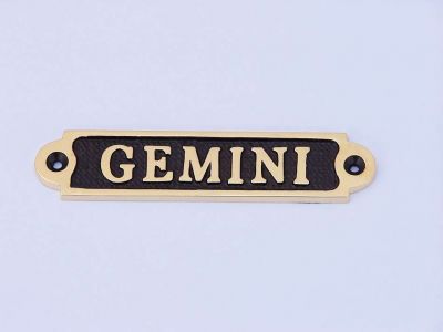 Solid Brass/black Gemini Sign 4 Nautical Sign  